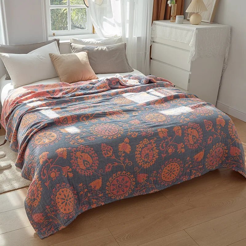 SaneShoppe-Soft Cotton Japanese Gauze Summer Blanket for Sofa and Bed
