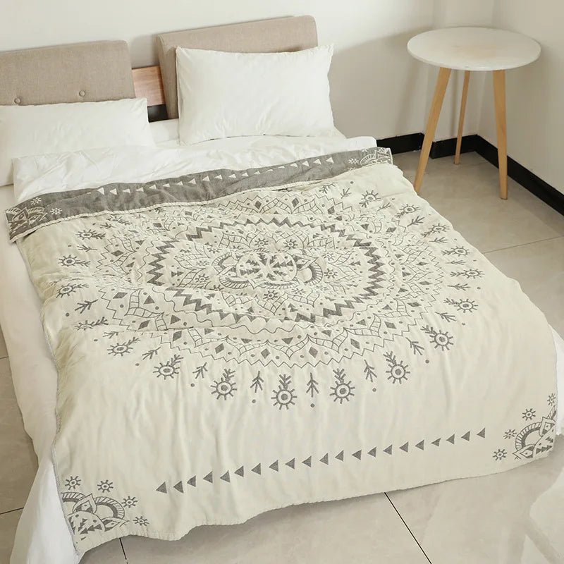 SaneShoppe-Soft Cotton Japanese Gauze Summer Blanket for Sofa and Bed