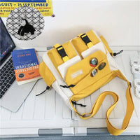 SaneShoppe - Japanese Simple Messenger Bag Student Nylon Waterproof Canvas Handbag Shoulder Crossbody Bags for Women Men Satchels Bolsas