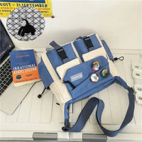 SaneShoppe - Japanese Simple Messenger Bag Student Nylon Waterproof Canvas Handbag Shoulder Crossbody Bags for Women Men Satchels Bolsas