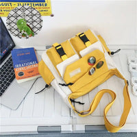 SaneShoppe - Japanese Simple Messenger Bag Student Nylon Waterproof Canvas Handbag Shoulder Crossbody Bags for Women Men Satchels Bolsas