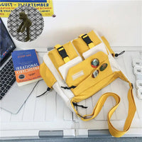 SaneShoppe - Japanese Simple Messenger Bag Student Nylon Waterproof Canvas Handbag Shoulder Crossbody Bags for Women Men Satchels Bolsas