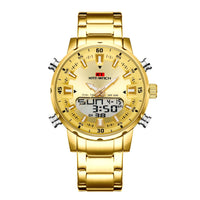 SaneShoppe-Golden Mens Quartz Chronograph Watch - Luxury Waterproof Wristwatch