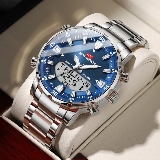 SaneShoppe - KAT - WACH Men Quartz Wrist Watch 2024 High Quality Luxury Original Waterproof Digital Watches