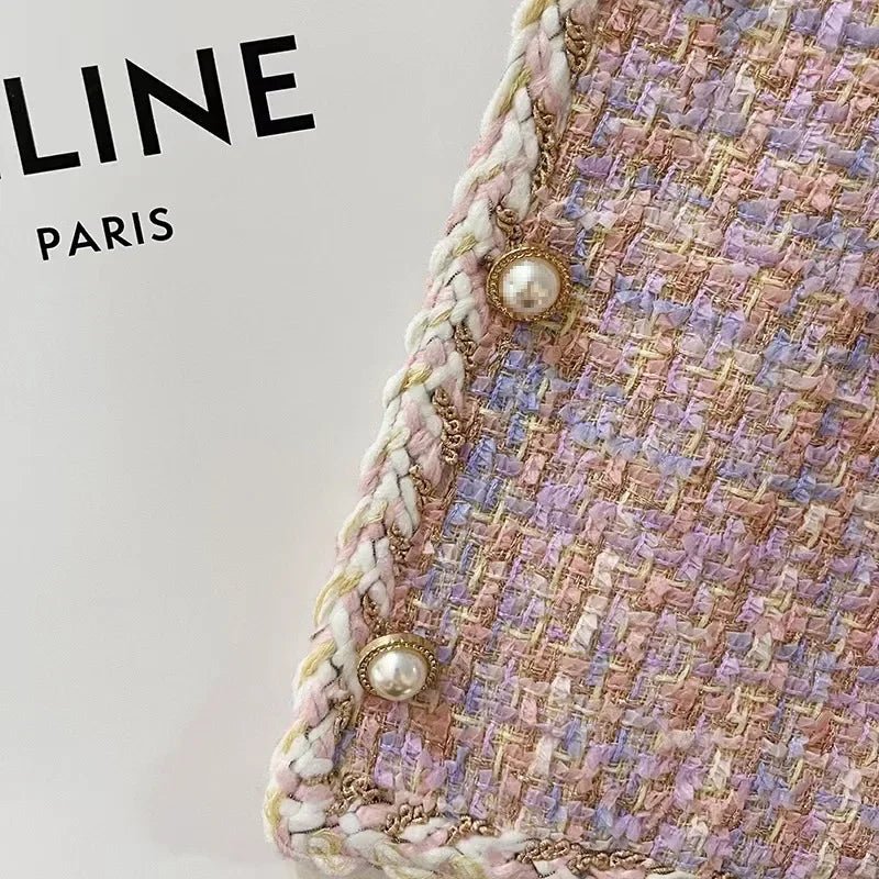 SaneShoppe - Korean Style Versatile Fashion Short Tweed Quilted Jacket Women's Autumn New Slimming Personality Top Quality Polyester Full Sle