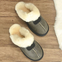 SaneShoppe-KZZO Sheepskin Fur Slippers | Cozy Indoor Winter Shoes for Women