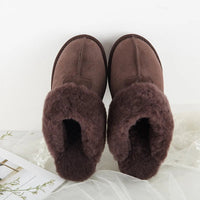 SaneShoppe-Soft Wool Winter Indoor Slippers - Top Quality Sheepskin Fur