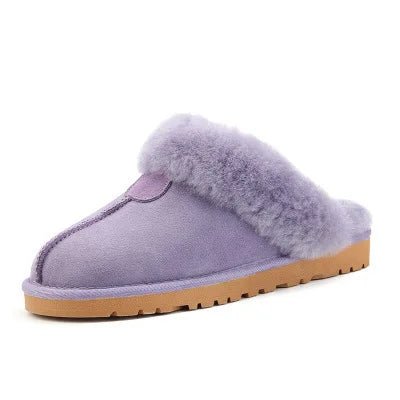 SaneShoppe-Soft Wool Winter Indoor Slippers - Top Quality Sheepskin Fur