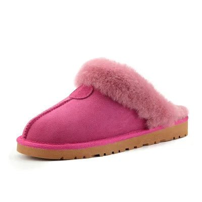 SaneShoppe-Soft Wool Winter Indoor Slippers - Top Quality Sheepskin Fur