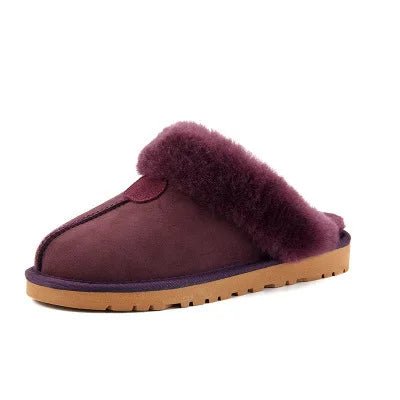 SaneShoppe-Soft Wool Winter Indoor Slippers - Top Quality Sheepskin Fur