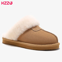 SaneShoppe-Soft Wool Winter Indoor Slippers - Top Quality Sheepskin Fur