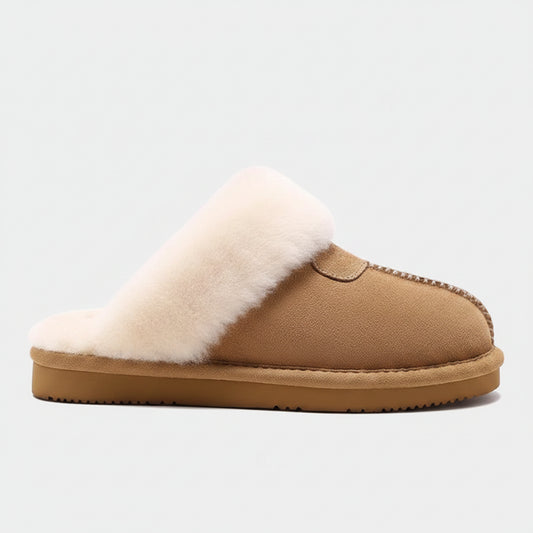SaneShoppe-Soft Wool Winter Indoor Slippers - Top Quality Sheepskin Fur