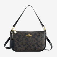 SaneShoppe - Ladies Classic Geometry Pattern Multifunctional Crossbody Bag 2025 Women's Handbag Fashionable Printed Shoulder Bag PU Leather