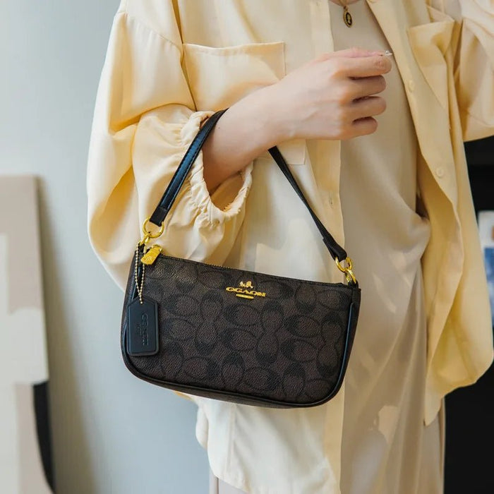 SaneShoppe - Ladies Classic Geometry Pattern Multifunctional Crossbody Bag 2025 Women's Handbag Fashionable Printed Shoulder Bag PU Leather