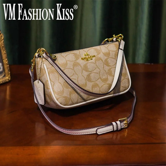 SaneShoppe - Ladies Classic Geometry Pattern Multifunctional Crossbody Bag 2025 Women's Handbag Fashionable Printed Shoulder Bag PU Leather