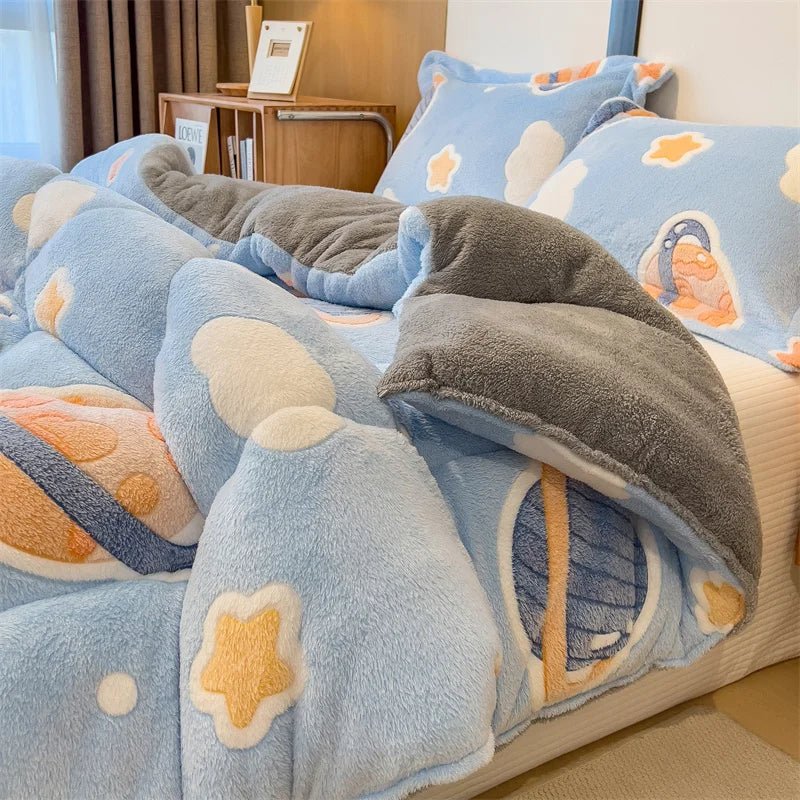 SaneShoppe - Lamb fleece blanket winter super warm quilt autumn spring bedding milk fleece comforter 5kg thickened dormitory single double