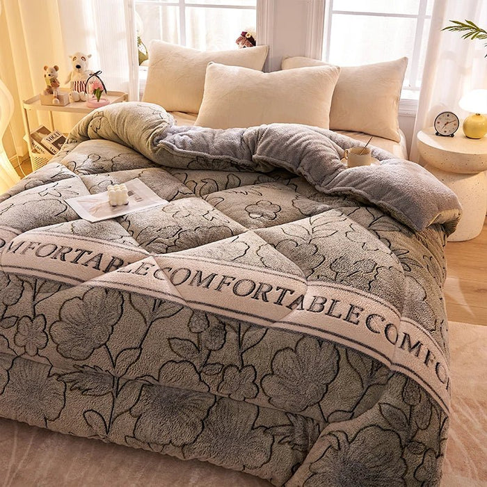 SaneShoppe - Lamb fleece blanket winter super warm quilt autumn spring bedding milk fleece comforter 5kg thickened dormitory single double