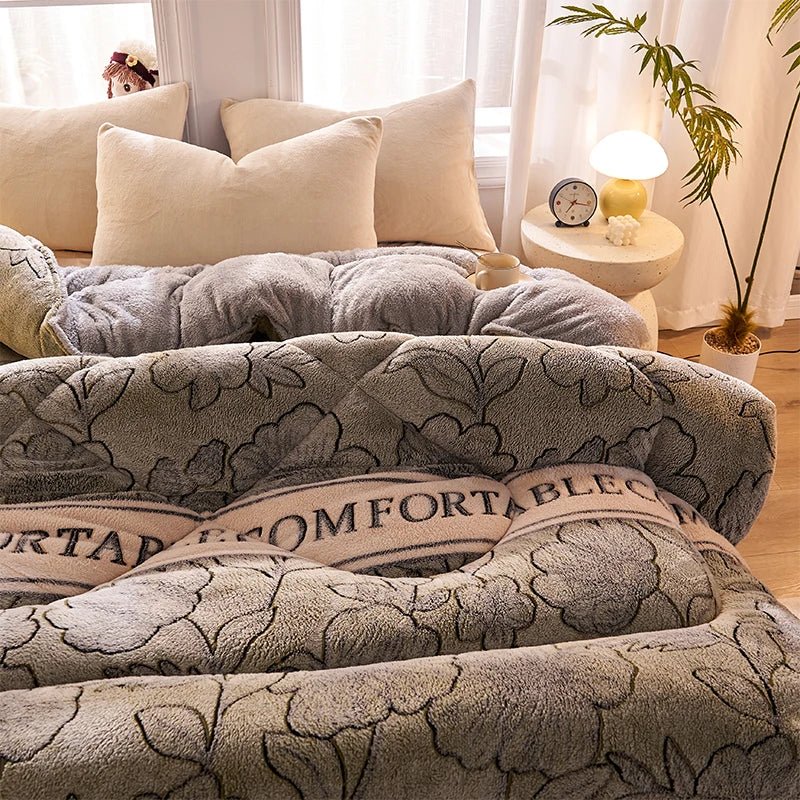 SaneShoppe - Lamb fleece blanket winter super warm quilt autumn spring bedding milk fleece comforter 5kg thickened dormitory single double