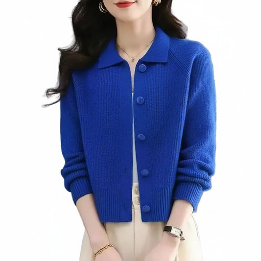 SaneShoppe-2025 Spring Women's Lapel Knitwear Coat Western Cardigan Top