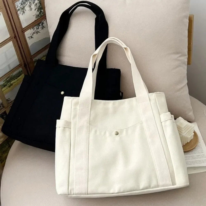 SaneShoppe - Large Capacity Canvas Tote Bags for Work Commuting Carrying Bag College Style Student Outfit Book Shoulder Bag Bolsos Para Mujer