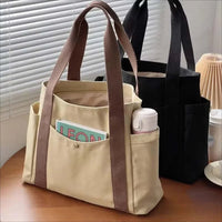 SaneShoppe - Large Capacity Canvas Tote Bags for Work Commuting Carrying Bag College Style Student Outfit Book Shoulder Bag Bolsos Para Mujer