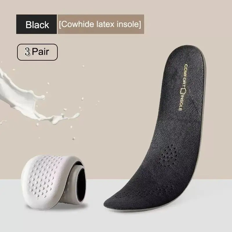 SaneShoppe - Leather Latex Sports Insole Cowhide Insoles for Shoes Arch Support Shoe Pads Shock Absorbing Plantar Fasciitis Template Inserts