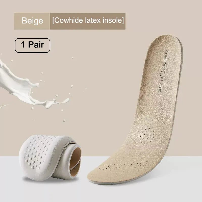SaneShoppe - Leather Latex Sports Insole Cowhide Insoles for Shoes Arch Support Shoe Pads Shock Absorbing Plantar Fasciitis Template Inserts