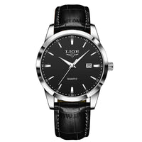 SaneShoppe-LIGE Men's Military Sports Quartz Watch - Brown Leather Waterproof Chronograph