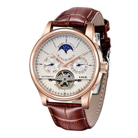 SaneShoppe-LIGE Tourbillon Automatic Men's Military Watch Leather Waterproof Wristwatch
