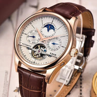 SaneShoppe-LIGE Tourbillon Automatic Men's Military Watch Leather Waterproof Wristwatch