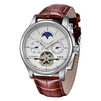 SaneShoppe-LIGE Tourbillon Automatic Men's Military Watch Leather Waterproof Wristwatch