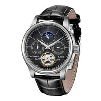SaneShoppe-LIGE Tourbillon Automatic Men's Military Watch Leather Waterproof Wristwatch