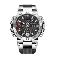 SaneShoppe - LIGE New Watches For Men 50M Waterproof Clock Alarm reloj hombre LCD Dual Display Wristwatch Quartz Military Sports Mens Watch