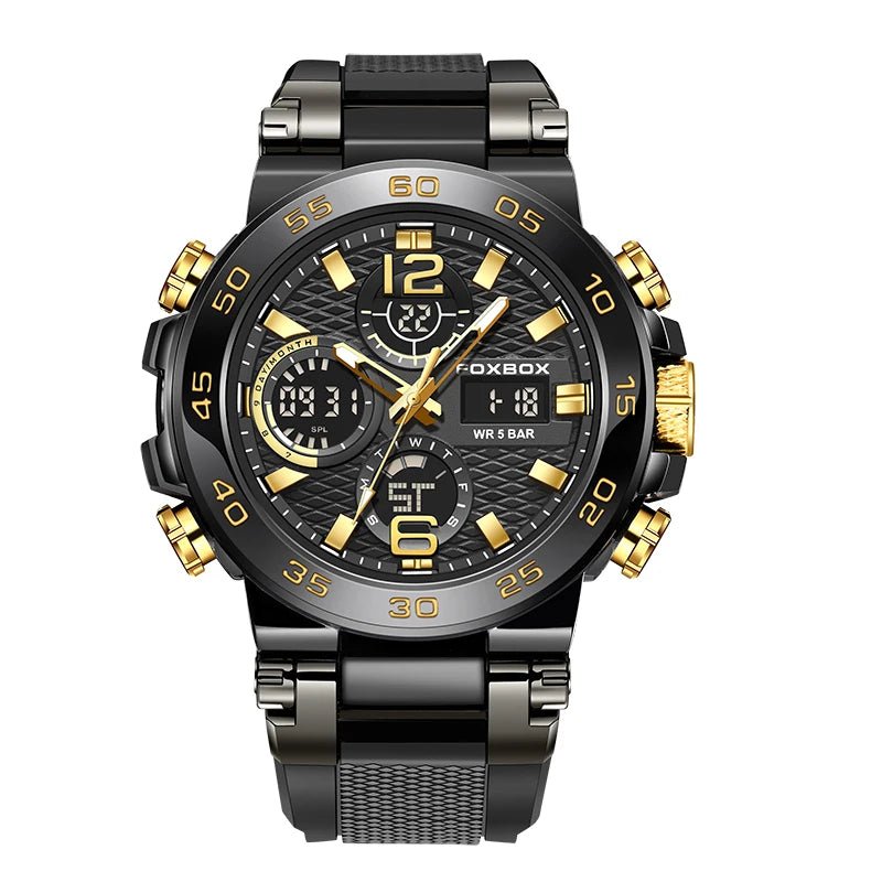 SaneShoppe - LIGE New Watches For Men 50M Waterproof Clock Alarm reloj hombre LCD Dual Display Wristwatch Quartz Military Sports Mens Watch