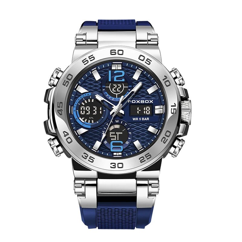 SaneShoppe - LIGE New Watches For Men 50M Waterproof Clock Alarm reloj hombre LCD Dual Display Wristwatch Quartz Military Sports Mens Watch