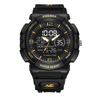 SaneShoppe-LIGE Mens 50M Waterproof Alarm Clock LCD Dual Display Quartz Wristwatch