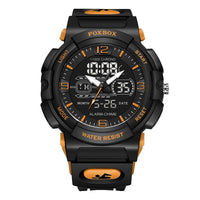 SaneShoppe-LIGE Mens 50M Waterproof Alarm Clock LCD Dual Display Quartz Wristwatch
