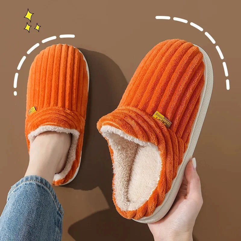SaneShoppe - Litfun New Fur Slippers For Women Men Winter Furry Fashion Warm Ankles Plush Cozy Slides For Home Indoor Soft Sole Cotton Shoes
