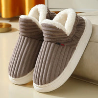SaneShoppe - Litfun New Fur Slippers For Women Men Winter Furry Fashion Warm Ankles Plush Cozy Slides For Home Indoor Soft Sole Cotton Shoes