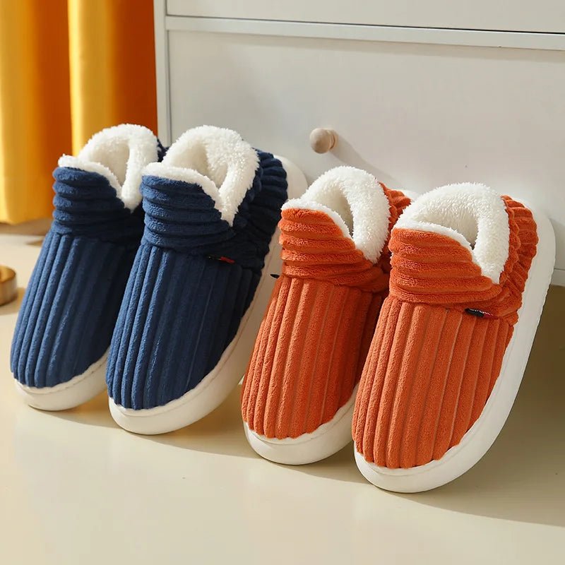 SaneShoppe - Litfun New Fur Slippers For Women Men Winter Furry Fashion Warm Ankles Plush Cozy Slides For Home Indoor Soft Sole Cotton Shoes