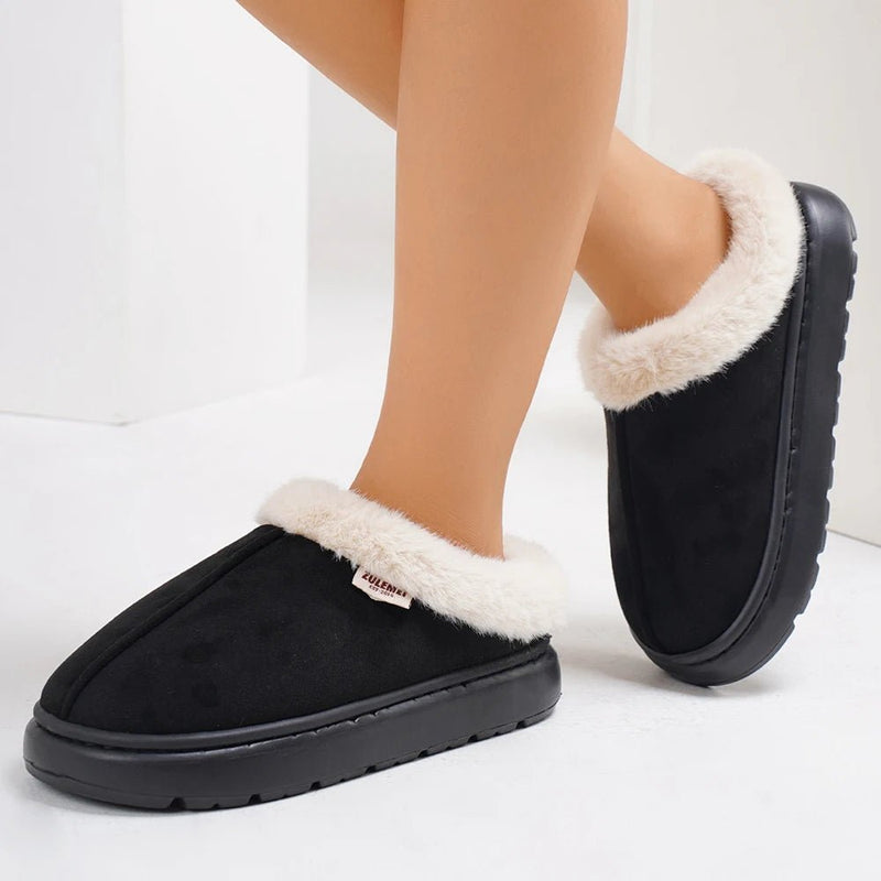 SaneShoppe-Cozy Fluffy Winter Slides for Women - High Quality Plush House Slippers