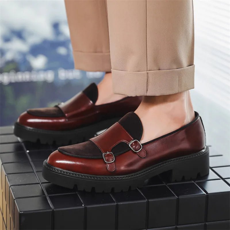 SaneShoppe - Loafers Men Leather Shoes Thick - soled British Style Black Formal Business Shoes Fashion Luxury Slip - On Casual Shoes Big Size 46