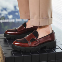 SaneShoppe - Loafers Men Leather Shoes Thick - soled British Style Black Formal Business Shoes Fashion Luxury Slip - On Casual Shoes Big Size 46