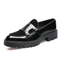 SaneShoppe - Loafers Men Leather Shoes Thick - soled British Style Black Formal Business Shoes Fashion Luxury Slip - On Casual Shoes Big Size 46