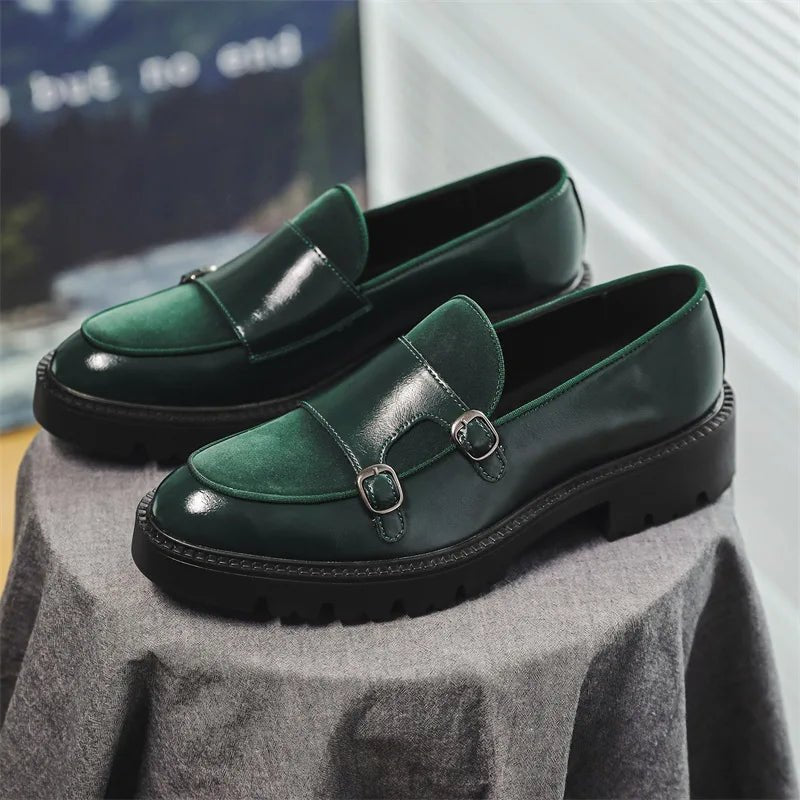 SaneShoppe - Loafers Men Leather Shoes Thick - soled British Style Black Formal Business Shoes Fashion Luxury Slip - On Casual Shoes Big Size 46