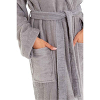 SaneShoppe - Luxurious Women's Bamboo Hooded Dressing Gown Ultra Absorbent Soft Towelling Robe for Spa Gym Home in Grey or White Sizes S to XL Daisy Dreamer