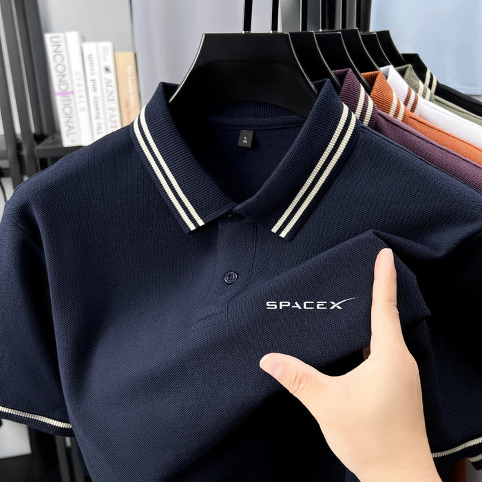 SaneShoppe-Men's Classic Embroidered Polo Shirt - Luxury Summer Cotton