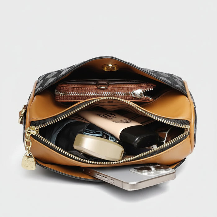 SaneShoppe - Luxury Handbags Women Bags Designer Crossbody Bags for Women Mother Soft Pu Leather Shoulder Purses Handbag Clutch 3 Layers Sac