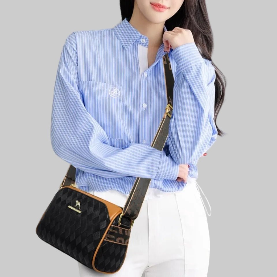 SaneShoppe - Luxury Handbags Women Bags Designer Crossbody Bags for Women Mother Soft Pu Leather Shoulder Purses Handbag Clutch 3 Layers Sac