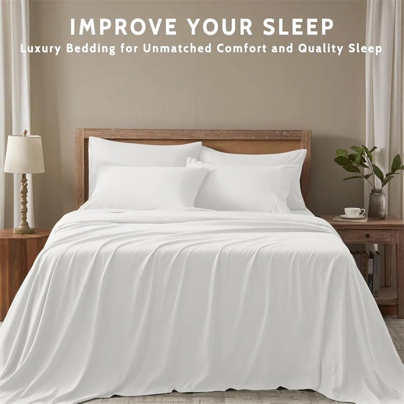 SaneShoppe-Luxury Soft Egyptian Cotton Bedding Set 1000 TC 4/6 Pieces